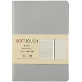 Записная книжка А6 80л "Soft Touch. Белое золото" иск.кожа, инт.обл., лин., тчк., нелин., ляссе, инд.уп.