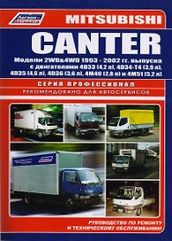 Mitsubishi Canter. Модели 2 WD & 4 WD выпуска с 1993 года с двигателями 4 D 33 (4,2 л), .... Устройство, техническое обслуживание и ремонт.