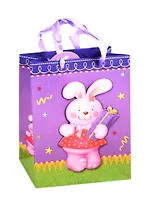 Пакет А5 24*18*8 "Розовый зайка" дет., бум.мат.ламинат