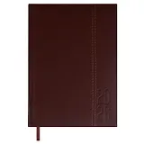 Ежедневник дат. 2026г. А6+ 176л "Наппа" коричневый, кожзам, тв.переплет, обл.поролон, блинт.тиснение, офсет, справ.мат-лы, ляссе, инд.уп