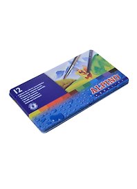 Карандаши цветные акварельные 12цв "AQUALINE" шестигранные, метал.кор., ALPINO
