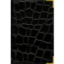 Ежедневник недат. А5 192л "Prestige. Grand croco" черный, иск.кожа, мет.уголки, поролон, тон.бумага, золот.торец, справ.мат-лы, ляссе, Listoff