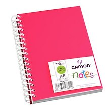 Блокнот для эскизов А6 50л "Notes" 120г/м2, роз.пласт.обл, спираль, Canson