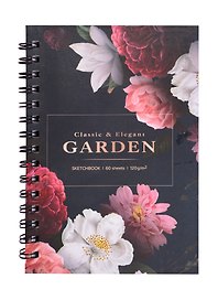 Скетчбук А5 60л "Garden" 120г/м2, тв. обложка, софт. тач, евроспираль