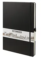 Скетчбук 21*29.7 80л "Sketchmarker" черный, нелинованн. 140г/м2, слоновая кость, тв.обл