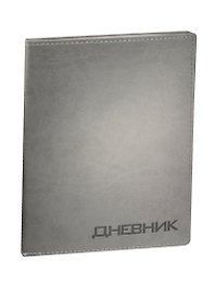 Дневник шк. "VIVELLA Светло-Серый" искусств.кожа, тиснение блинт, универс.шпаргалка, Триумф