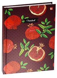 Книга для записей А5 130л кл. "Орнамент. Яркие гранаты" 7БЦ, мат.ламинация, Listoff