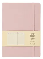 Ежедневник дат. 2025г. А5 176л "Joy Book" розовая вуаль, 7Б, тв.переплет, иск.кожа, резинка, карман, скругл.углы, тонир.блок, ляссе, инд.уп