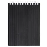Блокнот А6 80л кл. "VELVET" черный, пласт.обл, спираль