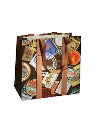 Пакет подарочный бумажный А4 28*28*10 "Почтовые марки",муж., разноцвет., мат. ламинат, Хансибэг
