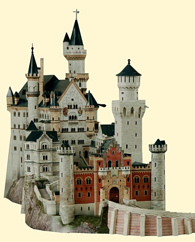 Сборная модель из картона без ножниц и клея 157 Замок Neuschwastein (1/250) (сборная модель)(коробка) (Умная бумага)