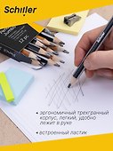 Карандаши чернографитные с ластиком «Jumbo», Schiller, HB, 12 штук - 2