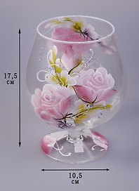 Ваза декоративная Нежность (1000мл) (стекло) (135-2646)
