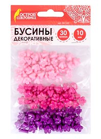 Бусины декоративные Цветы (10 мм) (30 г) (3+) (661245) (упаковка) (Остров сокровищ)