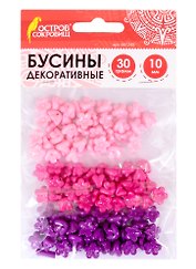 Бусины декоративные Цветы (10 мм) (30 г) (3+) (661245) (упаковка) (Остров сокровищ)