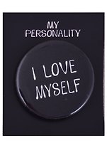 Значок круглый I Love Myself (черный) (металл) (38см) (ЗН2021-006)