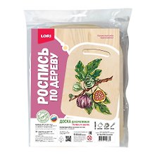 Роспись по дереву. Доска "Веточка инжира" (24,5х18,5 см)