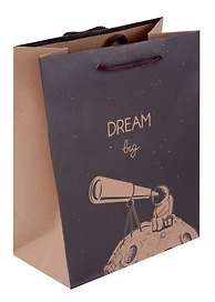 Пакет А5 23*18*10 "Dream big" крафт, нейтр.