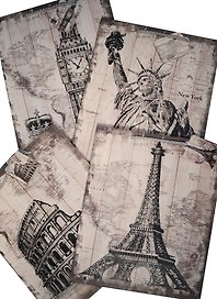 Пакет подарочный бумажный А4 26*32*12.5 "Old town", нейтр., мат. ламинат, Kairui