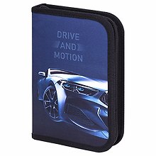 Пенал 1отд. "Sport car" с наполнением, 21*14см,1 отк. планка, 24 предмета.