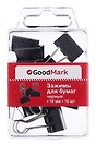 Зажимы для бумаг 19 мм 10 штук, черные, GoodMark