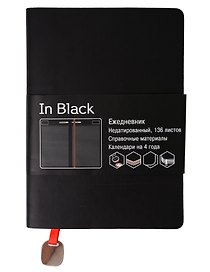 Ежедневник недатированный «In Black» А6+, красный, 136 листов, Эксмо