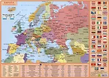 Европа. Политическая, физическая карта