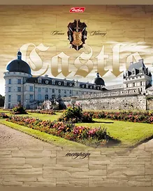 Тетрадь 48л кл. "Castle" тиснение, ассорти, Hatber