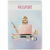 Обложка для паспорта Девушка с ноутбуком (ПВХ бокс)