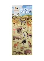 Наклейки декоративные, многоразовые, зефирные 4 Животные саванны 1 7*16см