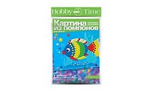 Набор для творчества, HOBBY TIME, Набор №4. Картина из помпонов Рыба
