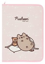 Папка для тетрадей А4 "Pusheen" 32,5*23*2,5, розовая, пластик, молния с трех сторон