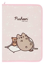 Папка для тетрадей «Pusheen» А4, пластик, на молнии с трёх сторон, Academy Style
