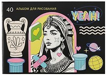 Альбом для рисования «New art» BG А4, 40 листов, скрепка, в ассортименте