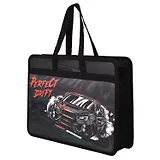 Папка для тетрадей А4 "ДРИФТ" полипропилен, 34*25*9.5см, молния, дно с расширением, текст.ручки, УФ-печать