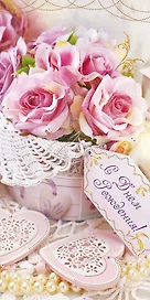 Открытка двойная евро С Днем рождения [РВ221-0245]