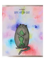 Тетрадь в клетку Unnika, "Жизнь кота", 48 листов, в ассортименте