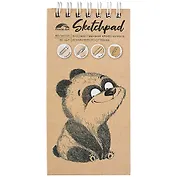 Скетчбук 105*210 80л "Мишка" крафт. бумага, 80г/м2, спираль