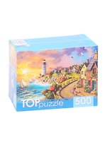 Пазл Прибрежный город и маяк TOPpuzzle 500 элементов ХТП500-4231