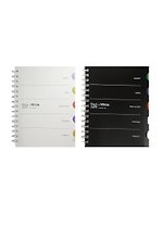 Тетрадь 120л кл. "Black and White" пласт.обл., вырубка, спираль, 5 цв.разделителя, инд.уп., ассорти