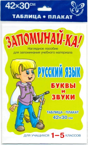 

Запоминай-ка! Русский язык. Звуки и буквы. Для учащихся 1-5 классов: Таблица-плакат