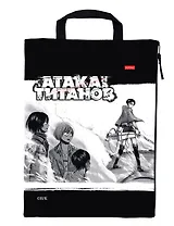 Папка-сумка для тетрадей А4 "Атака Титанов" с ручкой, 26*34см