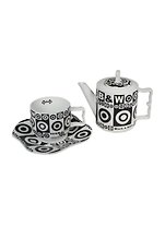 GiftLand Набор: Чайник с чашкой и блюдцем "Black & White "Super Star" 8521