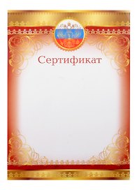 Сертификат с символикой А4, Сфера образования
