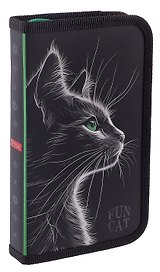 Пенал 1 отделение "Fun cat" 19*11,5 см