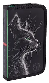 Пенал 1 отделение "Fun cat" 19*11,5 см