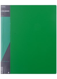 Папка 4 кольца А4 25мм "STANDARD", пластик 0,7мм, зеленая
