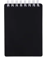 Блокнот А7 80л кл. "VELVET" черный, пласт.обл, спираль