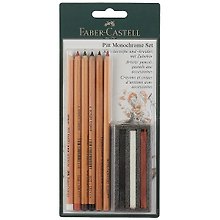 Набор Faber-Castell Пастельные карандаши и мелки PITT®и PITT Monochrome 9 предметов, в блистере