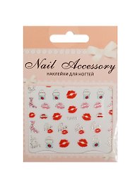 Наклейки декоративные на ногти 1, Губы 1 7*10см